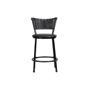 Ver imagem 2 de Kit 2 Banquinhos Baixo Cozinha Americana de Fibra Sintetica:preto/preto