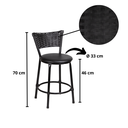 Ver imagem 5 de Kit 2 Banquinhos Baixo Cozinha Americana de Fibra Sintetica:preto/preto