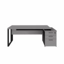 Ver imagem 5 de Mesa Escritório Diretor 170cm a 192cm 3 Gavetas Pé Metal F5