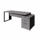 Ver imagem 7 de Mesa Escritório Diretor 170cm a 192cm 3 Gavetas Pé Metal F5