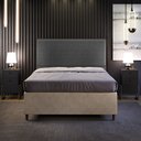 Ver imagem 2 de Cabeceira Box King Com Tachas 195 cm Vicenza L02 Linho Cinza Escuro - Lyam Decor