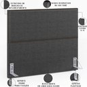 Ver imagem 4 de Cabeceira Box King Com Tachas 195 cm Vicenza L02 Linho Cinza Escuro - Lyam Decor