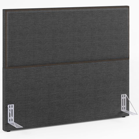 Cabeceira Box King Com Tachas 195 cm Vicenza L02 Linho Cinza Escuro - Lyam Decor