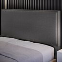 Ver imagem 3 de Cabeceira Box King Com Tachas 195 cm Vicenza L02 Linho Cinza Escuro - Lyam Decor