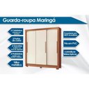 Ver imagem 3 de Guarda Roupa Casal 3 Portas de Correr e 2 Gavetas C/ Pés Maringá Jatobá/grafite - Santos Andirá