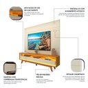 Ver imagem 5 de Rack Painel para TV até 84 Polegadas com 100% MDF 217cmx237cm Pés em Madeira Maciça Led 3 Gavetas Luminare Requinte Bege Off White/Naturale