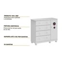 Ver imagem 2 de Cômoda Infantil Bolinha c/ 1 Porta Cristal e 4 Gavetas Branco - Peroba