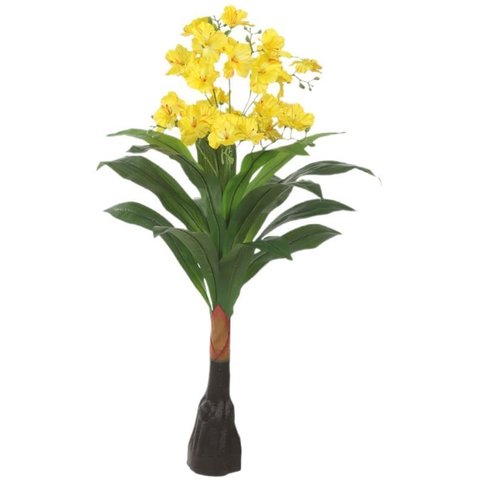 Planta Artificial Arvore Flor Real Toque X11 Amarelo 90cm
