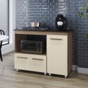 Ver imagem 4 de Balcão Cooktop Maya 115cm 3 Portas para Cozinha Nicho Microondas Cor:savana Off White;tamanho:5