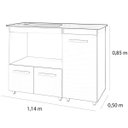 Ver imagem 3 de Balcão Cooktop Maya 115cm 3 Portas para Cozinha Nicho Microondas Cor:savana Off White;tamanho:5