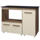 Ver imagem 2 de Balcão Cooktop Maya 115cm 3 Portas para Cozinha Nicho Microondas Cor:savana Off White;tamanho:5