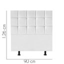 Ver imagem 2 de Cabeceira Estofada Cama Box Solteiro 90cm Espanha Corino Branco- Mabe Magazine
