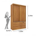 Ver imagem 2 de Guarda Roupa Casal Chicago 2 Portas 6 Gavetas S-espelho Tcil