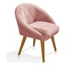 Poltrona Decor Estofada Holambra Puff Rosê Yes Mobly - 1