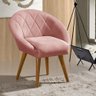 Poltrona Decor Estofada Holambra Puff Rosê Yes Mobly - 2
