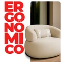 Ver imagem 4 de Poltrona Orgânica Chloe Boucle Bege Redonda Decorativa com Almofada Plumante - Arkell