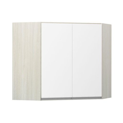 Armário De Canto Diagonal 2 Portas Lis Legno Crema C/Branco