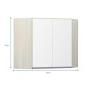 Ver imagem 2 de Armário De Canto Diagonal 2 Portas Lis Legno Crema C/Branco