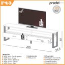 Ver imagem 3 de Rack Industrial F43 220cm 2 Gavetas Freijó/Preto Fosco - Pradel Móveis