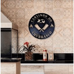 Placa Circular Decorativa Em Mdf 6mm Cantinho Do Churrasco - 1