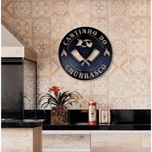 Placa Circular Decorativa Em Mdf 6mm Cantinho Do Churrasco