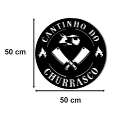 Placa Circular Decorativa Em Mdf 6mm Cantinho Do Churrasco - 2