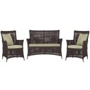 Ver imagem 1 de Jogo Sofá e 2 Poltronas de Área Igapó Alumínio Pintura Marrom Corda Náutica Estofado 7 Trama