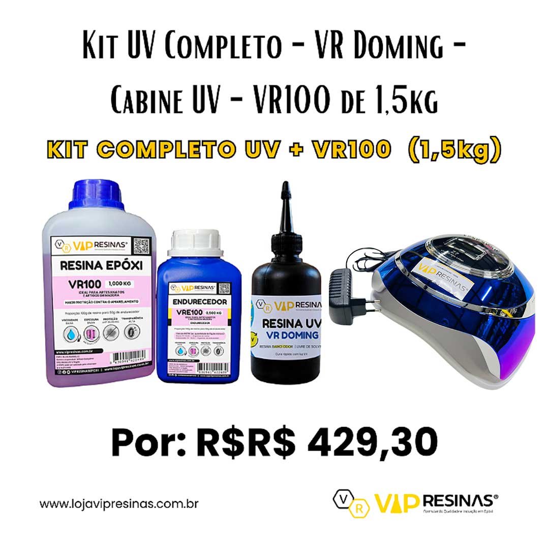 Kit Uv Completo Vr Doming 100g Cabine Uv Vr100 de 1,5kg - 8