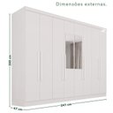 Ver imagem 4 de Guarda-Roupa Casal com Espelho 8 Portas 4 Gavetas França Espresso Móveis Branco