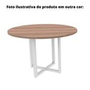 Ver imagem 4 de Mesa de Reunião Redonda 110x110cm Pé Tubular Pe25 em MDP Cinza com Base Preta