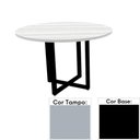 Ver imagem 1 de Mesa de Reunião Redonda 110x110cm Pé Tubular Pe25 em MDP Cinza com Base Preta