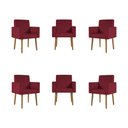 Ver imagem 1 de Kit 6 Cadeiras Poltronas Decorativa - Escritório - Recepção - Marsala