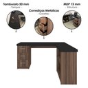 Ver imagem 4 de Mesa Escrivaninha Escritorio em L 3 Nichos 3 Gavetas 154x116 cm Ipe Preto Artany