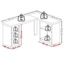 Ver imagem 3 de Mesa Escrivaninha Escritorio em L 3 Nichos 3 Gavetas 154x116 cm Ipe Preto Artany