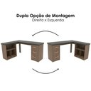 Ver imagem 5 de Mesa Escrivaninha Escritorio em L 3 Nichos 3 Gavetas 154x116 cm Ipe Preto Artany