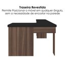 Ver imagem 6 de Mesa Escrivaninha Escritorio em L 3 Nichos 3 Gavetas 154x116 cm Ipe Preto Artany