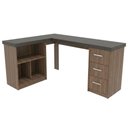 Ver imagem 1 de Mesa Escrivaninha Escritorio em L 3 Nichos 3 Gavetas 154x116 cm Ipe Preto Artany