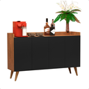 Ver imagem 3 de Aparador Buffet Retrô Pés Palito 4 Portas- Dullar:freijó