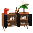 Ver imagem 2 de Aparador Buffet Retrô Pés Palito 4 Portas- Dullar:freijó