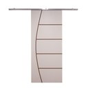 Ver imagem 2 de Porta de Correr Branco Prime Frisada Kit Alumínio F04 - 210x90