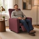 Ver imagem 2 de Poltrona do Papai Reclínavel Matrix Suede - Élpis Móveis - Vinho