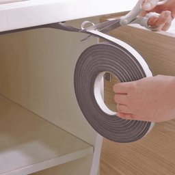 Espuma Fita Adesiva EVA | Borracha Vedação | e=4mmX10 Mts | Preta:22mm - 4