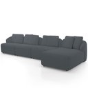 Ver imagem 6 de Sofá 5 Lugares com Chaise Direito Sala Living 328cm Arlo F04 Bouclê Grafite - Lyam Decor