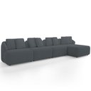 Ver imagem 2 de Sofá 5 Lugares com Chaise Direito Sala Living 328cm Arlo F04 Bouclê Grafite - Lyam Decor
