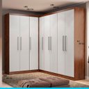 Ver imagem 3 de Guarda Roupa Grande de Canto Modulado Castanho Branco SEL05