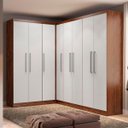 Ver imagem 1 de Guarda Roupa Grande de Canto Modulado Castanho Branco SEL05