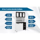Ver imagem 2 de Kit de Cozinha Compacta Múltipla c/ 6 Portas (3 c/ Vidro) e 2 Gavetas Branco - Bertolini