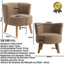 Ver imagem 2 de Cadeira Estofada para Sala de Estar Tecido Veludo Aconchegante Reforçada Ergonômica