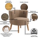 Ver imagem 3 de Cadeira Estofada para Sala de Estar Tecido Veludo Aconchegante Reforçada Ergonômica