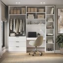 Ver imagem 6 de Guarda Roupa Modular 5 Portas com Mesa e Espelho Altezza Clean Branco